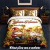 Gnome Theme Custom Text Or Name 3Pcs Bedding Set,1 Flat Sheet & 2 Pillowcases Personalized Home Bedding