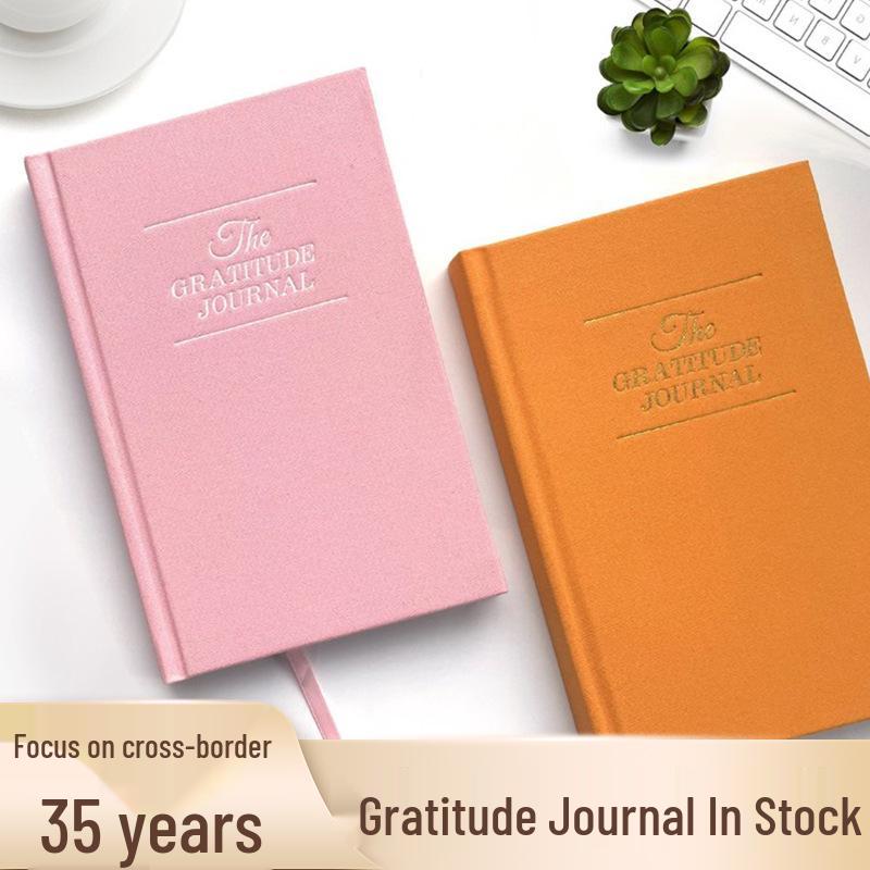 Japanese-Style A5 Gratitude Diary: 5-Minute Burlap Cover Notebook