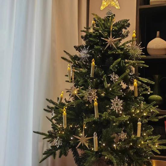 USB 20 LED Candle Lights Warm White Christmas Tree Decorations with Clips Plastic Flameless Tea Lights for Indoor Outdoor Holiday Use