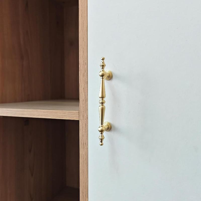 Single-Hole Drawer Knob Copper Brushed Wardrobe Cabinet Door Pull Handle Solid Furniture Hardware Dressing Table Cupboard Handle