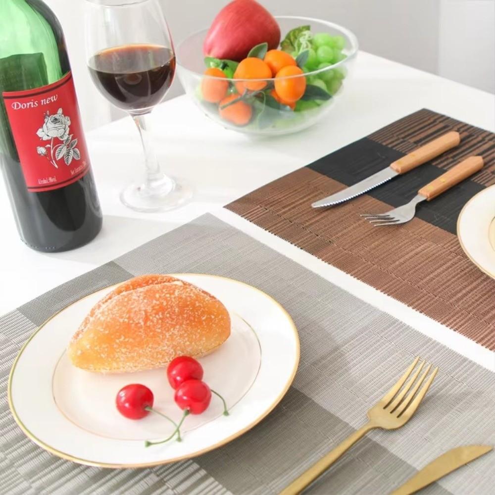 Weave Stripe Table Mat PVC Pallet Coaster 30*45cm Placemats For Dining Table