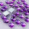 DIY 80pcs 12mm Crystal Acrylic Rhinestones Flatback Square Gems Strass Stone For Clothes Dress Craft -A54