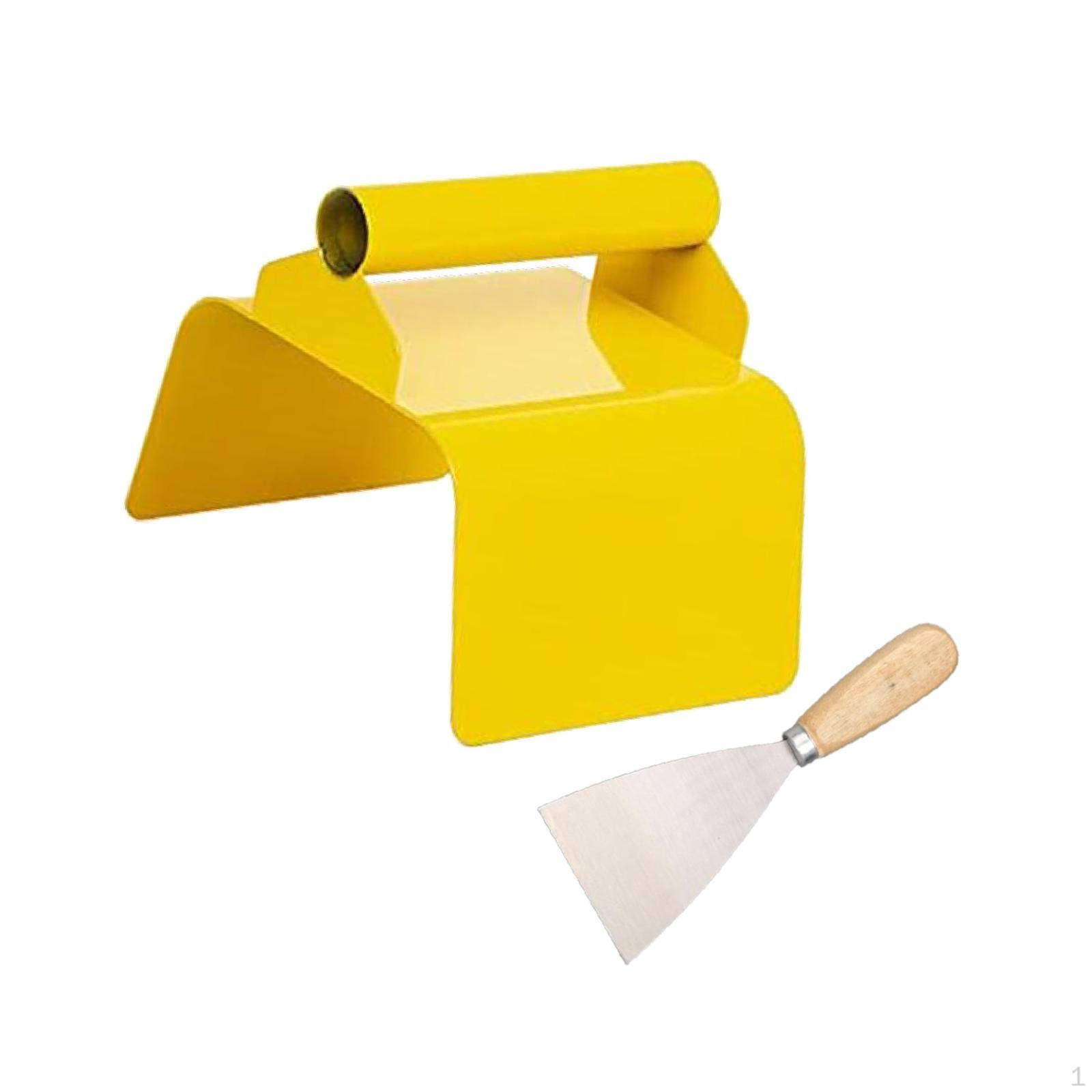 

Concrete Curbing Trowel for DIY Pathways and Home Projects Straight Edge Yellow