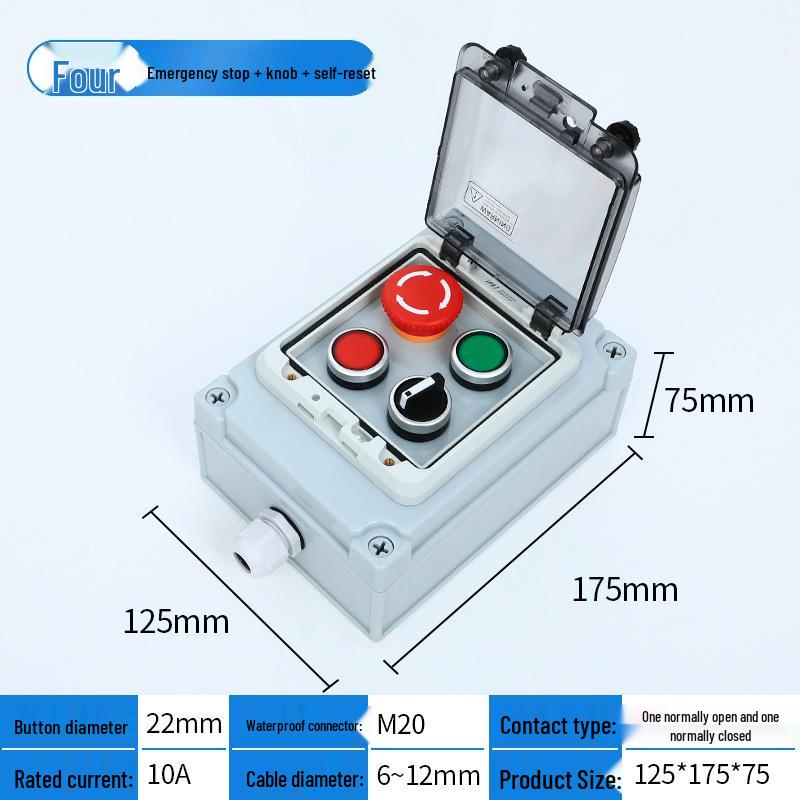 Waterproof Outdoor Emergency Stop & Control Box with Self-Reset Function
