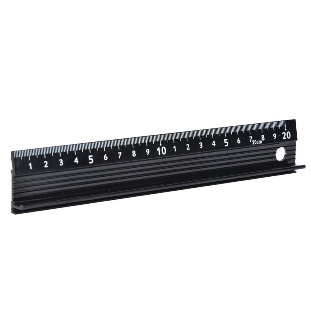 Aluminum Alloy Aluminum Cutting Ruler 30cm 20cm Safety Ruler with Guard Black Raised Grip L Type Cutting Ruler