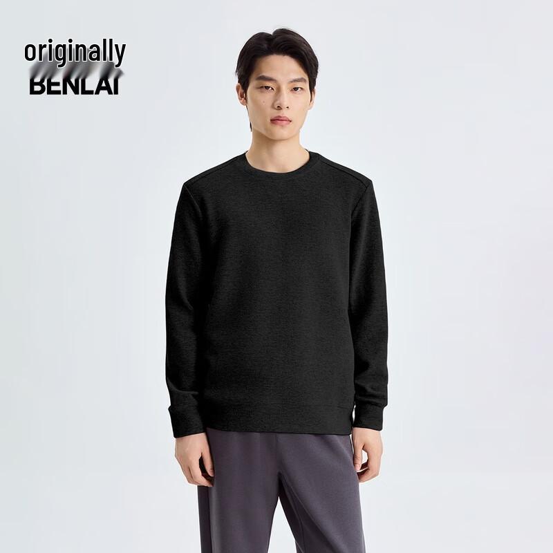 

Benlai Men s Heat-Retaining Textured Round Neck Sweatshirt BRLW50005 L