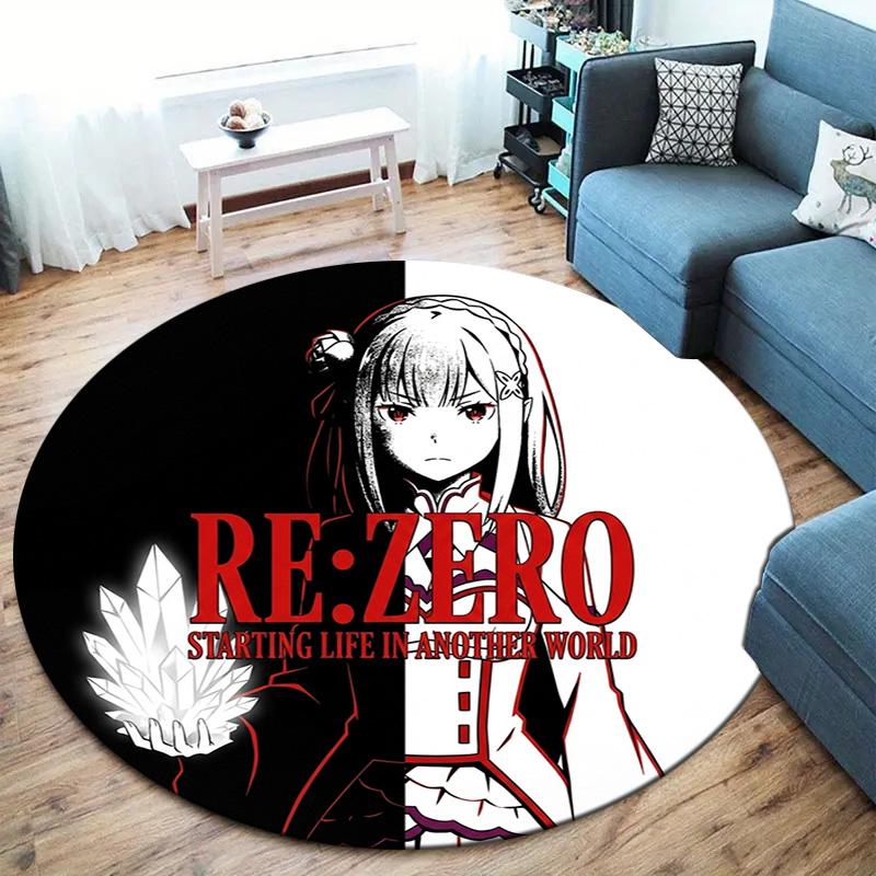 Re Zero Round Area Rug Carpet Rug For Living Room Bedroom Sofa Playroom Decor Nonslip Floor Mat