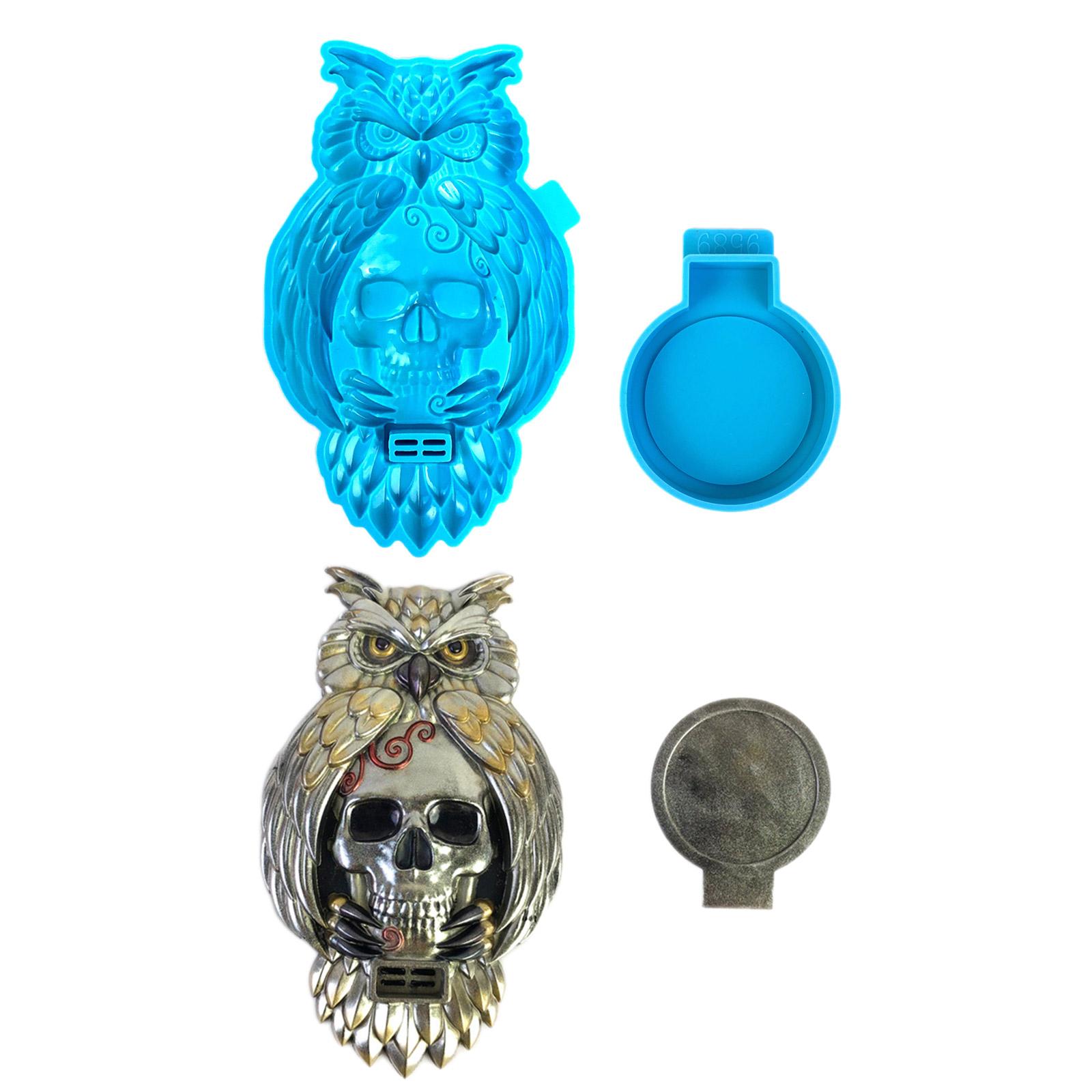 

Формы для подсвечников с совой и черепом, креативные настенные силиконовые формы для украшения подсвечников для изготовления подсвечников своими руками синий