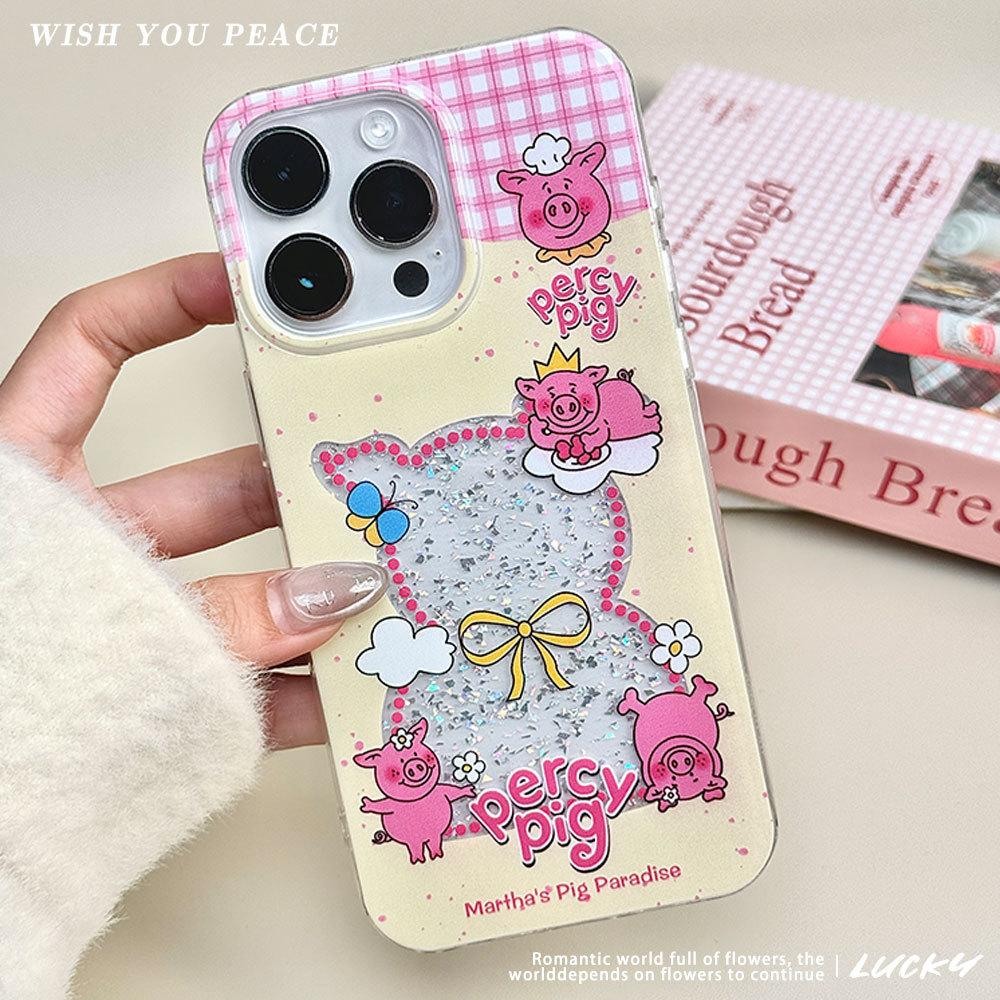 Cute Martha Pig Hollow Applicable Apple 16 Mobile Phone Case IPhone 15 Protective Case 14 Anti Fall Large Hole 13 Women's Model