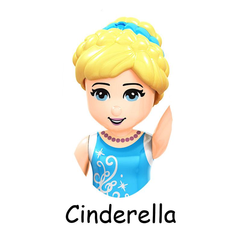 Non-Toxic Fairy Tale Princess Children Belle Beast Cinderalla Anna Olivia Model Figure Blocks Construction Building Bricks Toys For Children