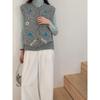 3D Embroidered Floral Knit Vest for Women - New Sweet Cardigan Design for Autumn/Winter 2025