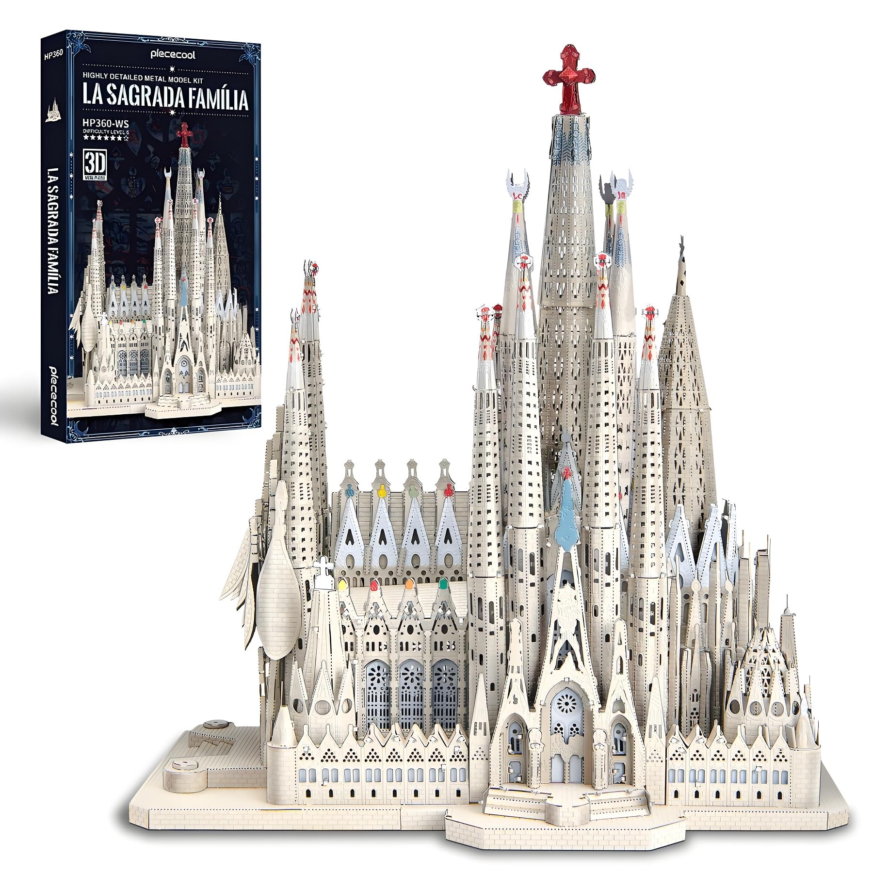 

Piececool 3D Puzzle Sagrada Familia Famous Architecture Metallic Nano Puzzle 3D Puzzle Metal Assembly Required No Glue Required Difficulty Level