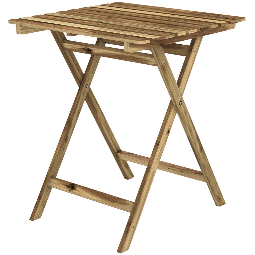 Outdoor Coffee Table Foldable Wooden Garden Table for Patio Balcony Natural Wood