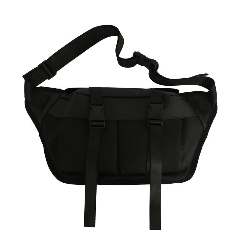 Street Fashion Large Capacity Nylon Shoulder Bag Waterproof Black Color Trendy Crossbody Bag