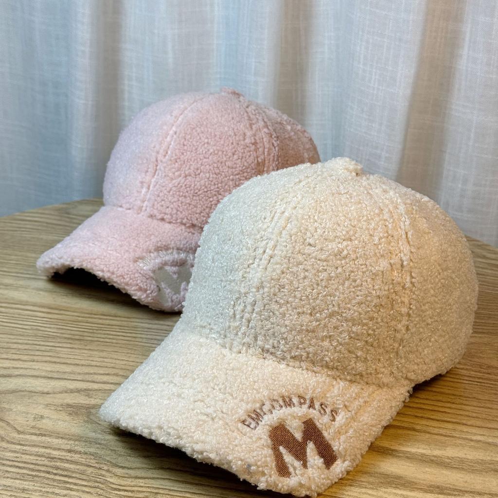 Hat Women's Autumn and Winter Thickened Warm Baseball Cap Korean Style Ins Trendy Shearling Face Revealing Small Versatile Peaked Cap
