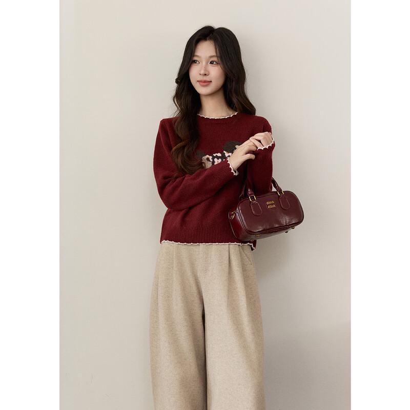 Women's Puppy Jacquard Sweater