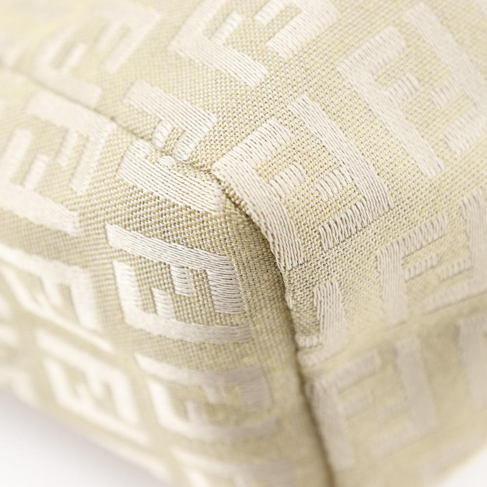 Fendi Zucca Handbag Beige Canvas Women Used