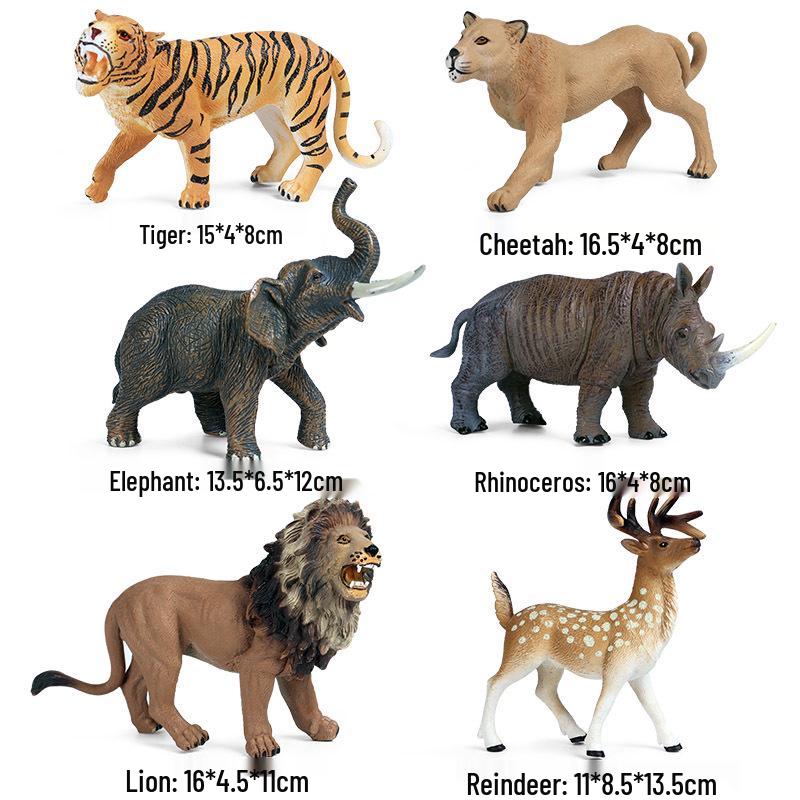 Dinosaur Simulation Toy Set: T. Rex, Velociraptor, Baryonyx, Triceratops, Deinonychus, Spinosaurus.