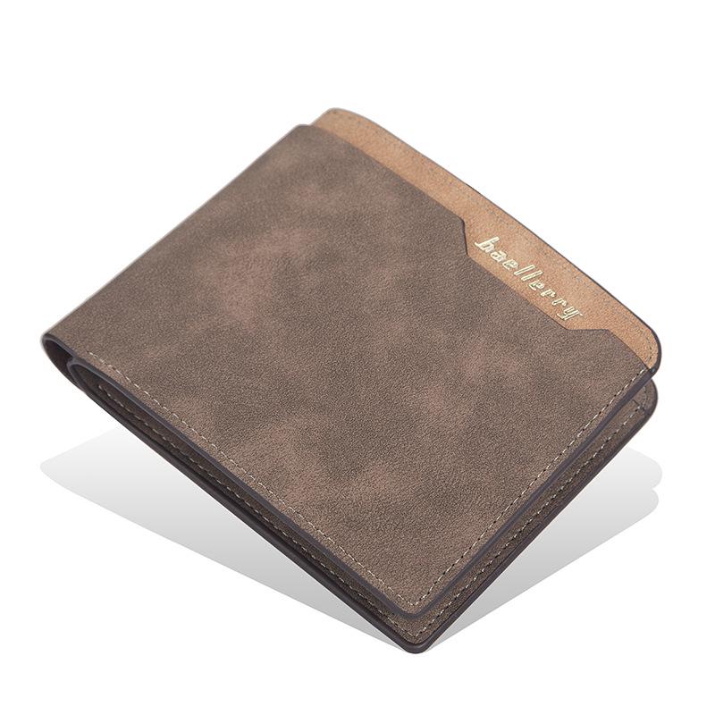 Baellerry Men s Short Stylish Leather Wallet - Thin, Soft, and Simple Design Coin Purse темно-коричневого