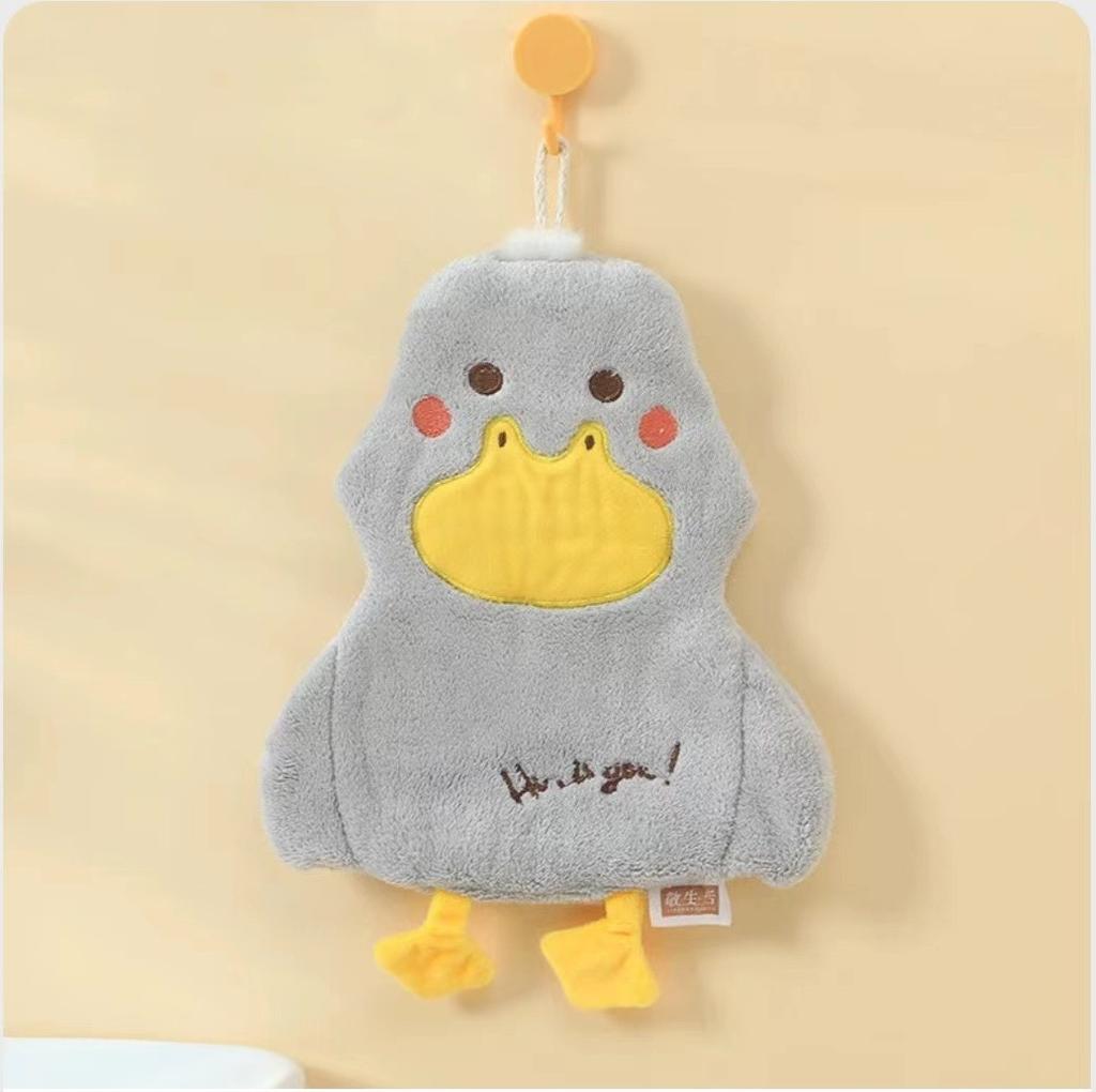 Cute Cartoon Hi Hi, Duck Wipe Hand Towel Double-layer Coral Fleece Household Children's Wipe Handkerchief Absorbs Water