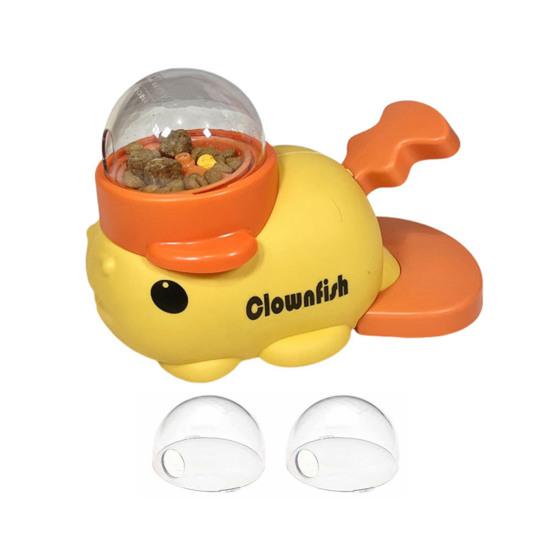 Interactive Dog Treat Dispenser Toy Adjustable Food Dispensing Puzzle Toy Clownfish Design Slow Feeder for IQ Training Mental Stimulation