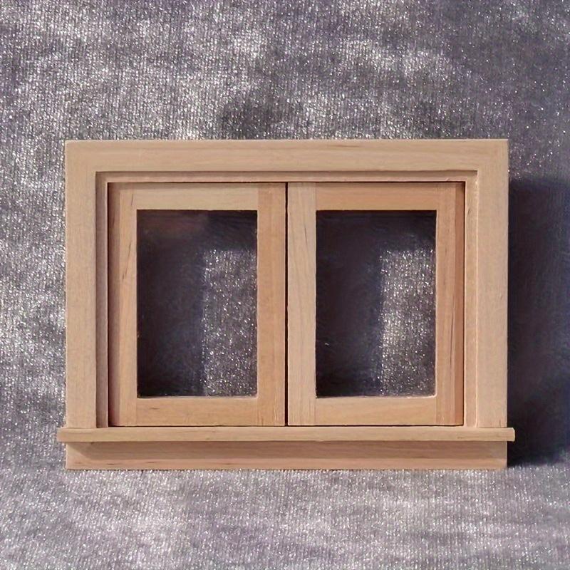 1/12 Maßstab Miniatur Holzfensterrahmen mit Schiebeglasscheiben Modell Ornament - DIY Miniatur Fotografie Requisiten - Saisonale Dekoration - Perfektes Geschenk