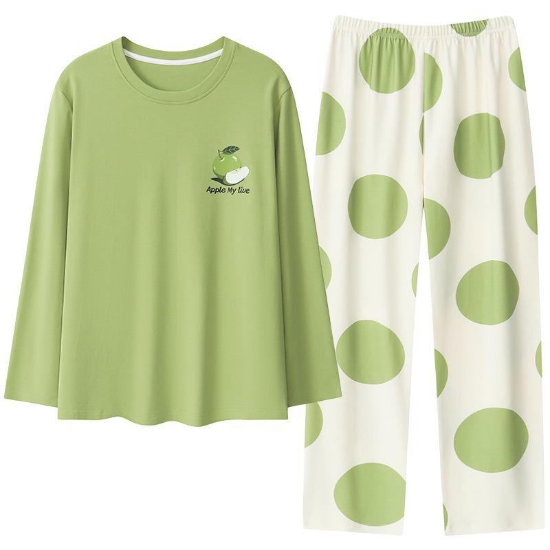 2025 Women's Long Sleeve Cotton Pajamas with Cartoon Design & Breast Pads - Versatile for Home or Outdoor Wear In Spring, Autumn, and Winter.