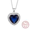 Collana Cuore in Argento Sterling 925 di Lusso Gioielleria Raffinata Collana con Ciondolo Cuore di Zaffiro Bianco da 4 ct per Donne Regalo di Anniversario
