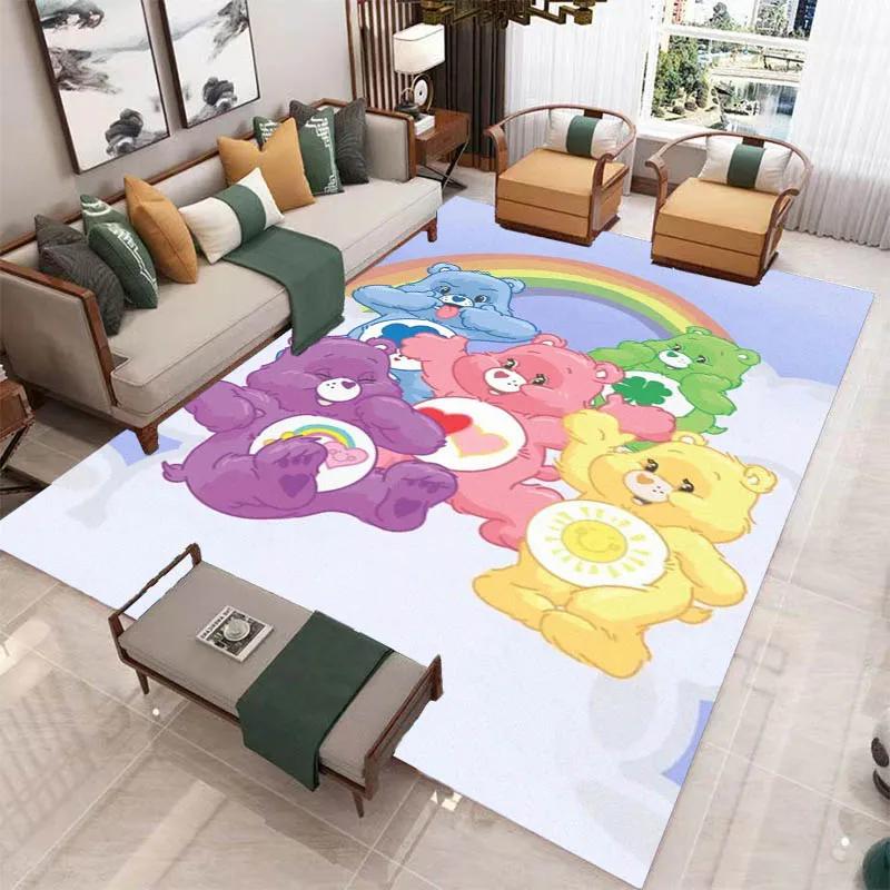 MINISO Cute C-Care Bears Printed Carpet Kitchen Mats Non -slip Carpet Outdoor Carpets Area Rug Bedroom Decor Birthday Gift
