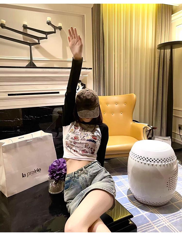 2023 Autumn Raglan Long Sleeve Slim Fit T-Shirt for Women