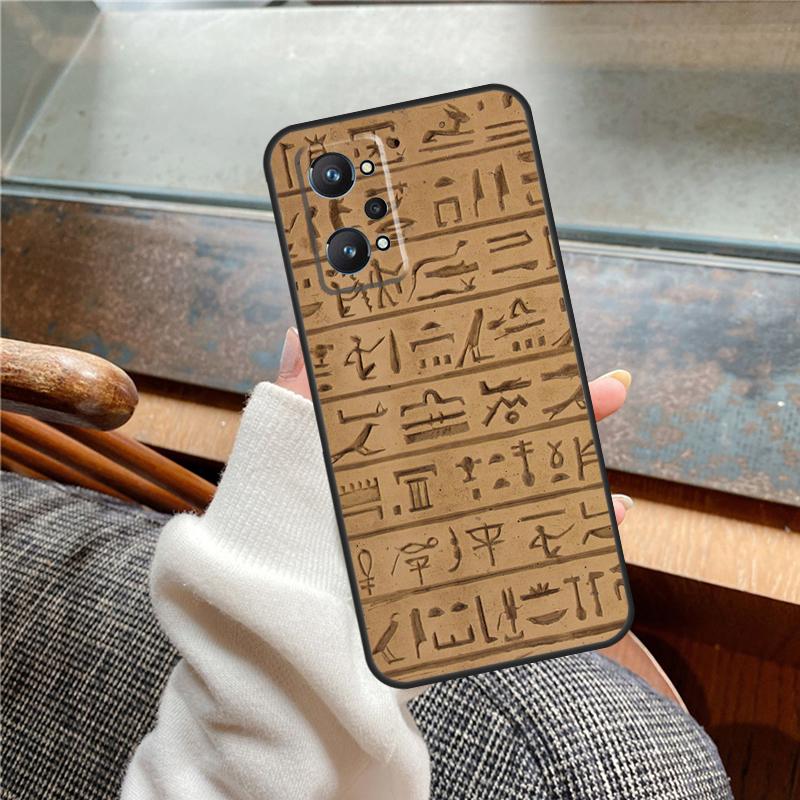 Egyptian Hieroglyphics Case For Realme 15 Pro GT7 GT6 11 12 13 14 Pro Plus C55 C51 C53 C35 C33 C61 C65 C67 C71 C75