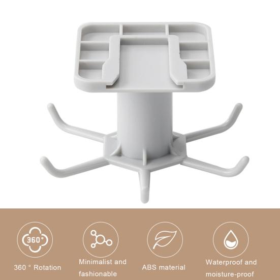 Kitchen Utensil Hanger Under Cabinet Spoon Storage Hook 360 Degree Rotating Self-adhesive No Drilling Anti-slip Brush Spatula Ladle Food Clip Hanging