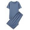 100% Cotton Short Sleeve Pajama Set - Breathable Summer Knit for Men & Women