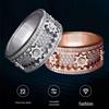 Rotating Diamond-Studded Star Gear Ring for Men and Women - Couple's Full Diamond Pinky Ring