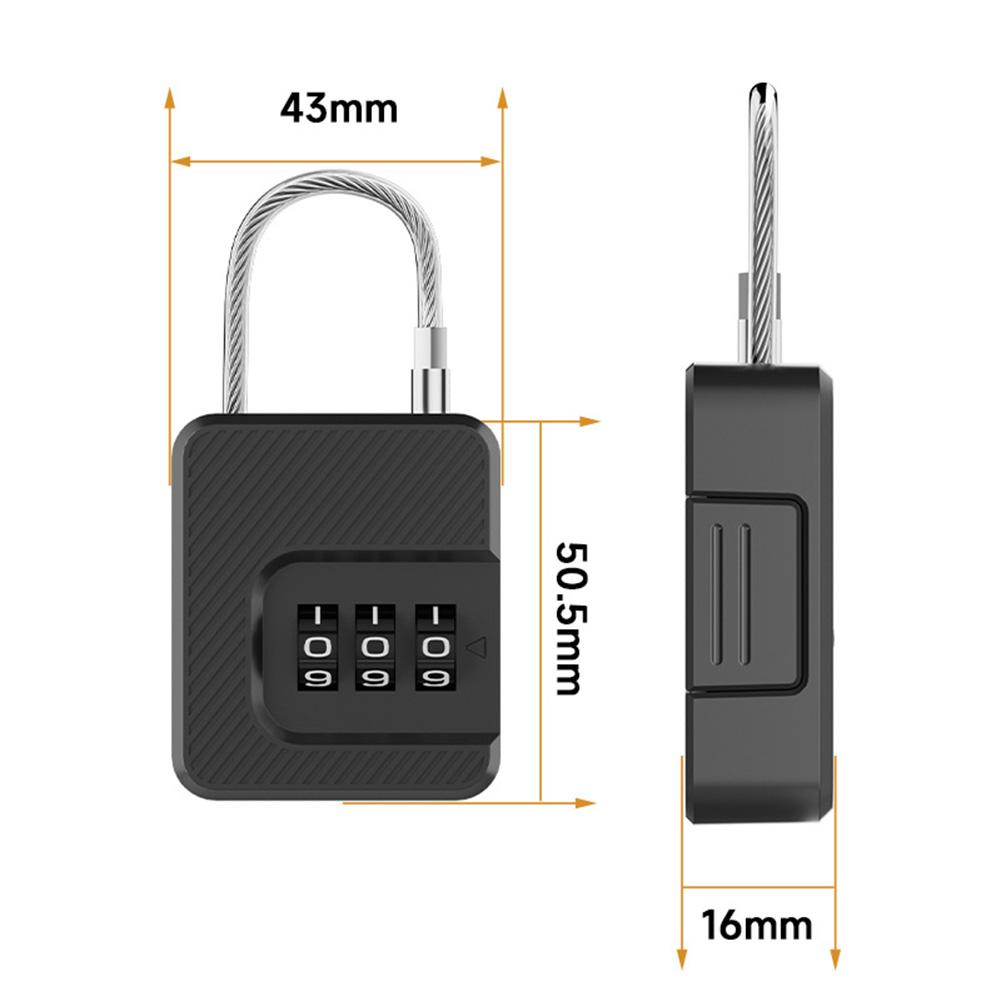 Portable Padlock 3 Digit Code Lock For Travel Luggage Cabinet Locker Anti-theft Combination Password Lock Padlock White/black