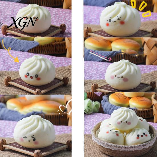 Adult Stress Toy Cartoon Steamed Bun Squeeze Simulated Dumpling Sensory Pinch Ball Fidget Relief Relaxation Decompression Tool