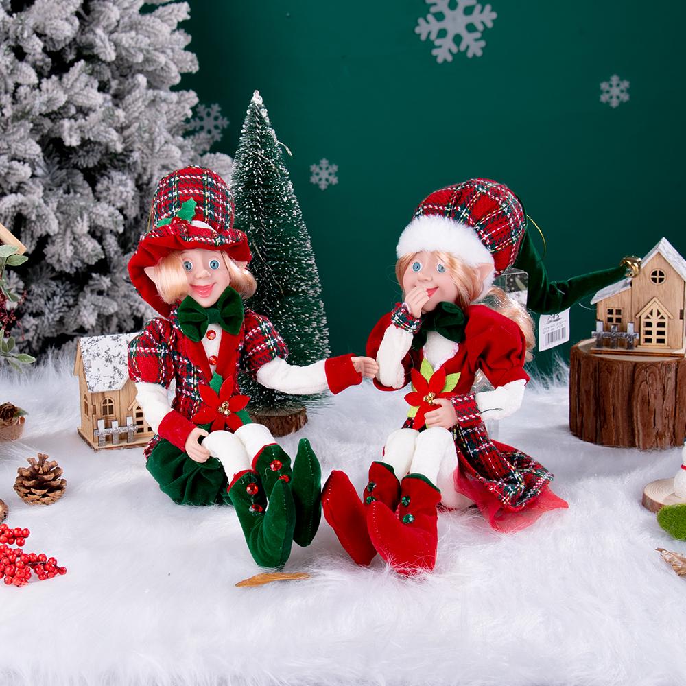 Neu Weihnachten Ornamente Plüsch Puppen Stoff Handgemachte Plüsch Elf Spielzeug Ornamente Plüsch Elf Spielzeug