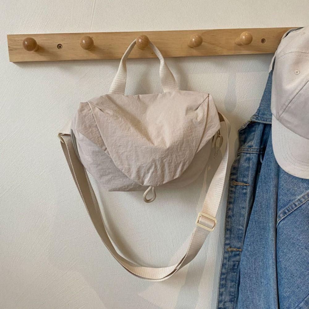 

Sewing Thread Nylon Shoulder Bag Korean Style Chest Bag Fashion Canvas Crossbody Bag Office Worker бежевый