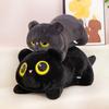 50-90cm Cute Black Cat Plush Toy Doll Kawaii Big Cuddly Pillow Cushion Ins Black Cat Plush Toy Doll For Boy Girl Brithday Gifts