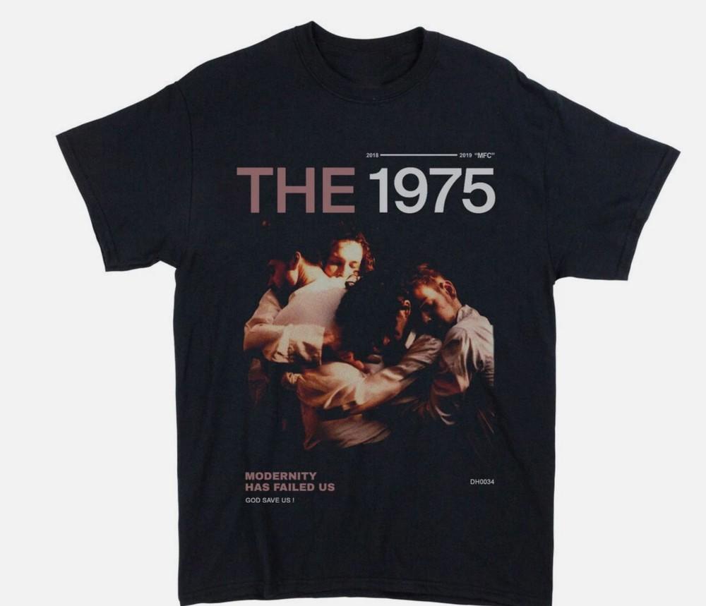 Ретро God Save US Футболка группы The 1975 С коротким рукавом Черная Унисекс S-2345XL Унисекс Футболка XL