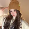 New Knitted Hat for Women In Autumn and Winter Korean Style Versatile Warm Wool Hat Cute Face Protecting Cold Hat