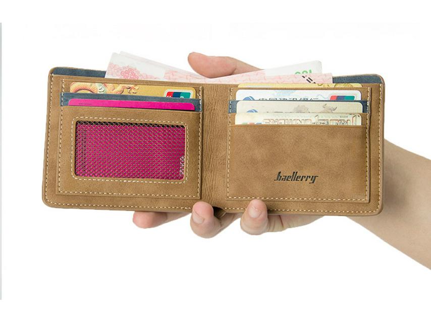 Men's Retro Leather Wallet - Short Style, Multi-Card Slots, Money Clip, Large Capacity, High-End.