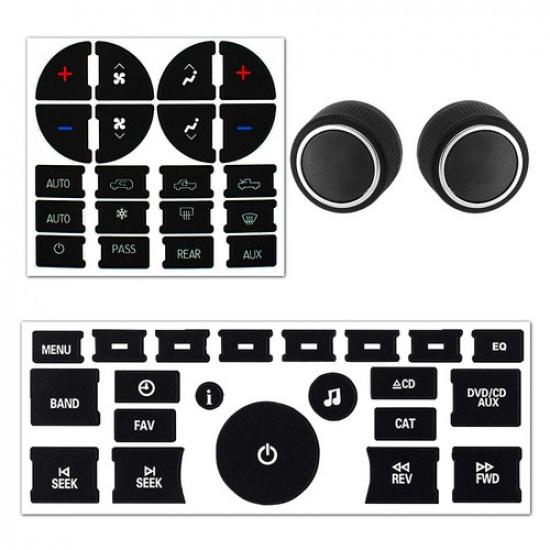 Combo Rear Control Radio Kit Volume Button Knob AC Decal Sticker Chevy FOR GMC