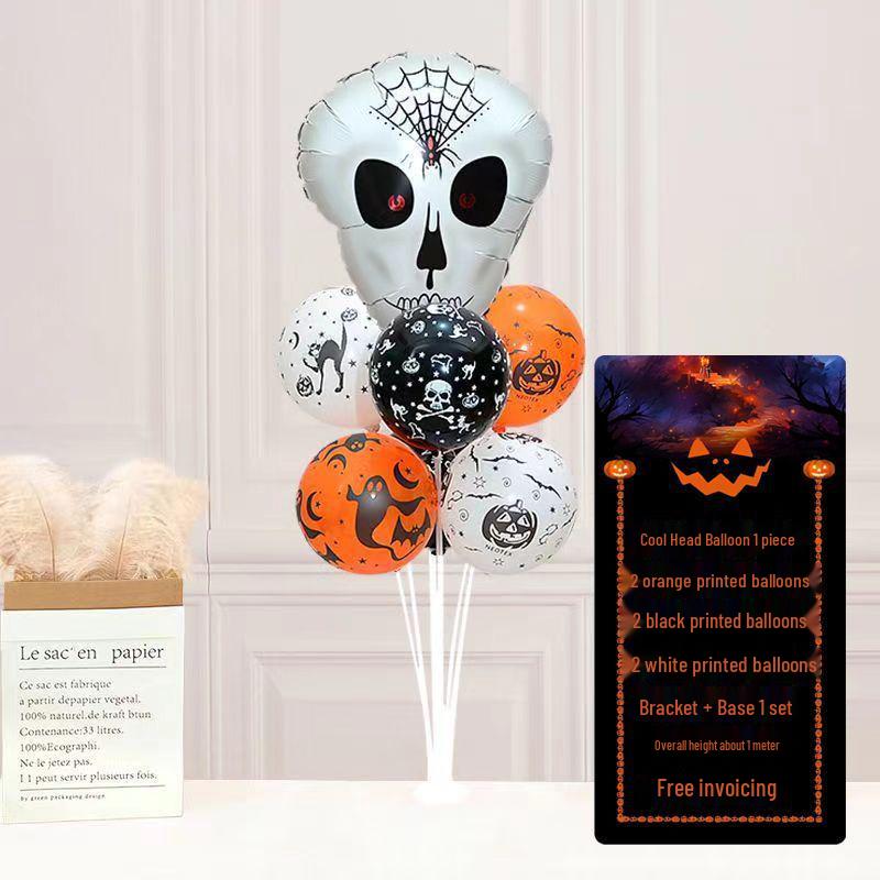 Halloween Pumpkin Skeleton Balloon Columns for Party and Event Decoration