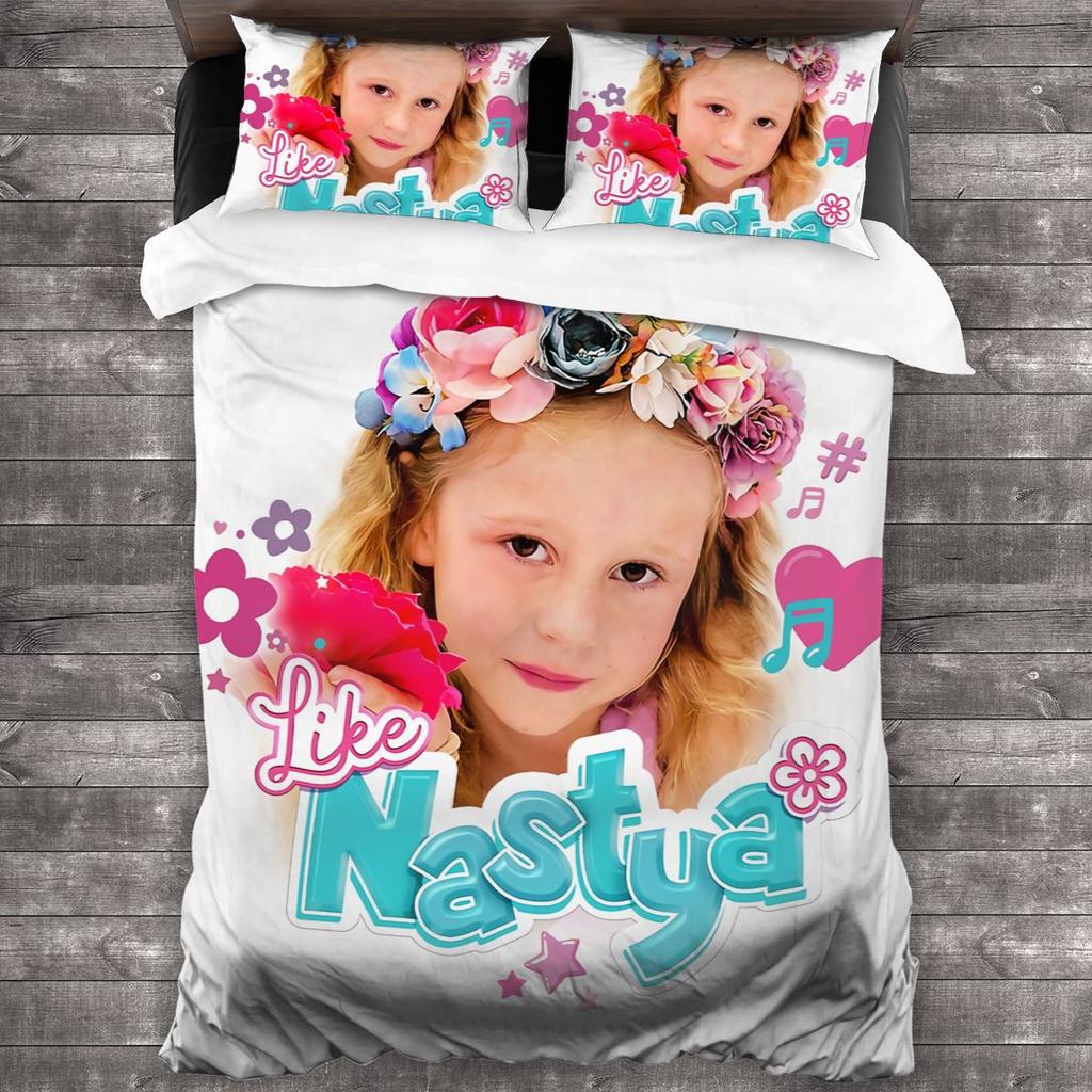 3D Gedrucktes Like Nastya Bettwäscheset Jungen Mädchen Einzelbett Queen-Size Bettbezug Kissenbezug Bett Kinder Erwachsene Mode Heimtextil