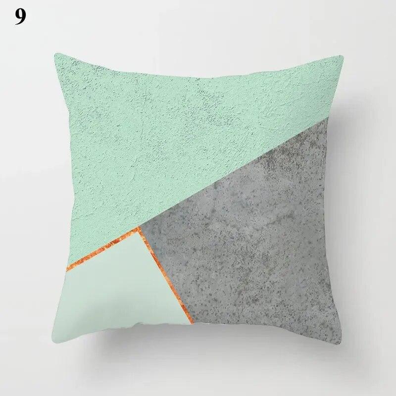 Fresh Fashion Mint Green Blue Pillowcase Living Room Sofa Office Cushion Cover Modern Simple Geometric Home Decor