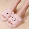 Cute cartoon home thickened warm plush soft bottom open cat cotton slippers couple