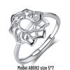 925 Silver Plated Open DIY Ring Base with Amber Gemstone for Women