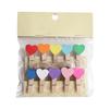10/20Pcs Wooden Clothespin with Rope Home Classroom Photo Picture Hanging Love Heart Clip Heavy Duty Sock Towel Sheet Laundry Clothing Peg