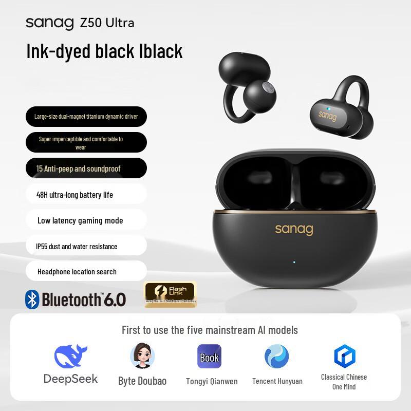 SANAG Z50 Ultra AI Translator Sport Ear Clip Earphones